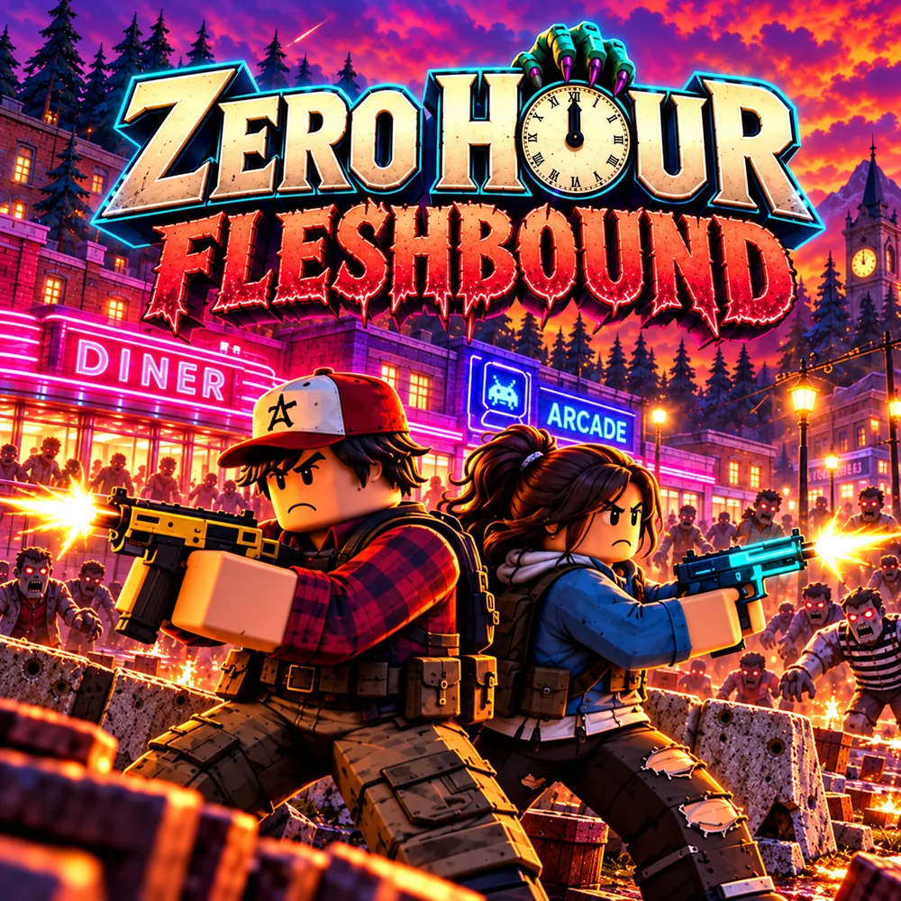 A survivor with a baseball bat faces the horde under a full moon.